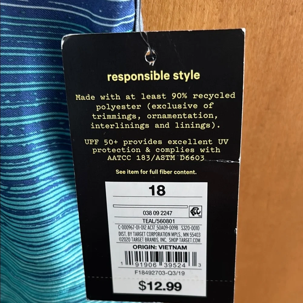 NWT; art class Blue and Gray Kids Swim Trunks - Picture 2 of 3